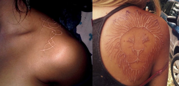 Tatuagens femininas de tinta branca