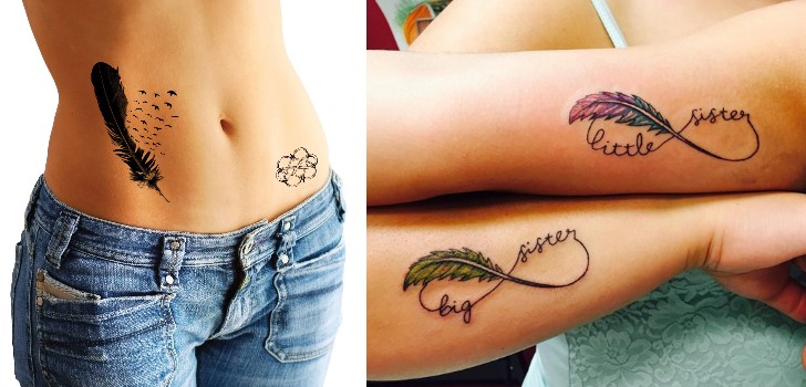 Tatuagens de pena e infinito