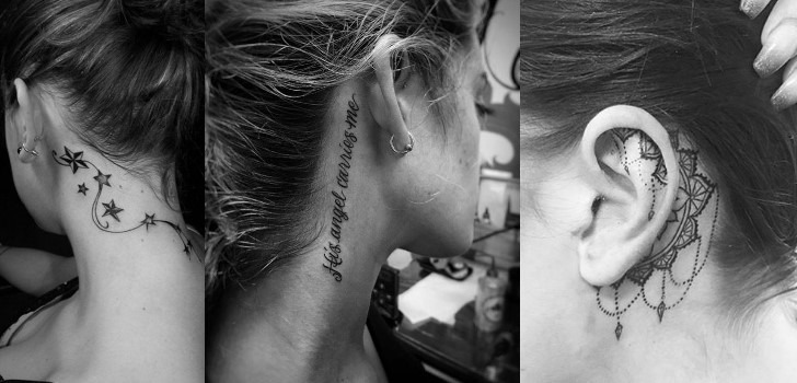 Tatuagens femininas atrás da orelha