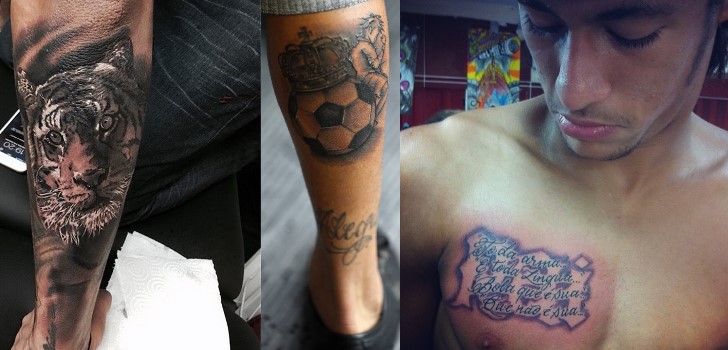 As tatuagens de Neymar