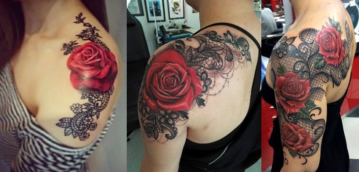 Tatuagens de flores no ombro