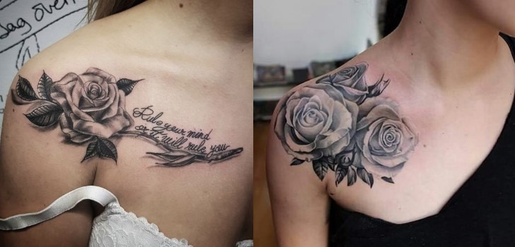 Tatuagens de rosas no ombro